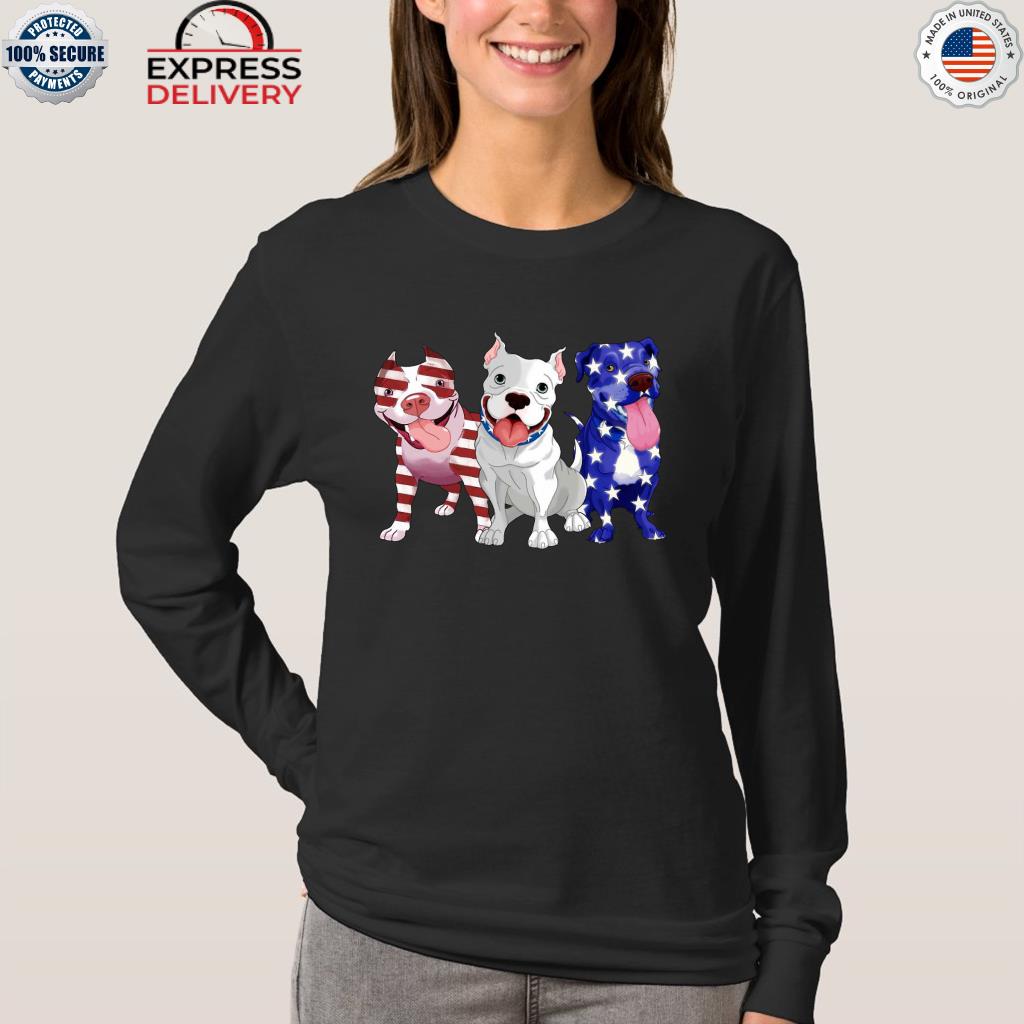Happy the 4th of July My heart is held by the paws of a Pitbull shirt,  hoodie, sweater, long sleeve and tank top