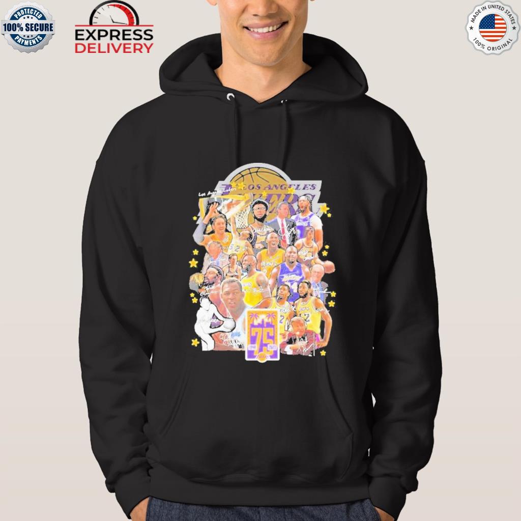 Los Angeles Lakers 75th anniversary 1947-2022 thank you for the memories  signatures shirt, hoodie, sweater, long sleeve and tank top