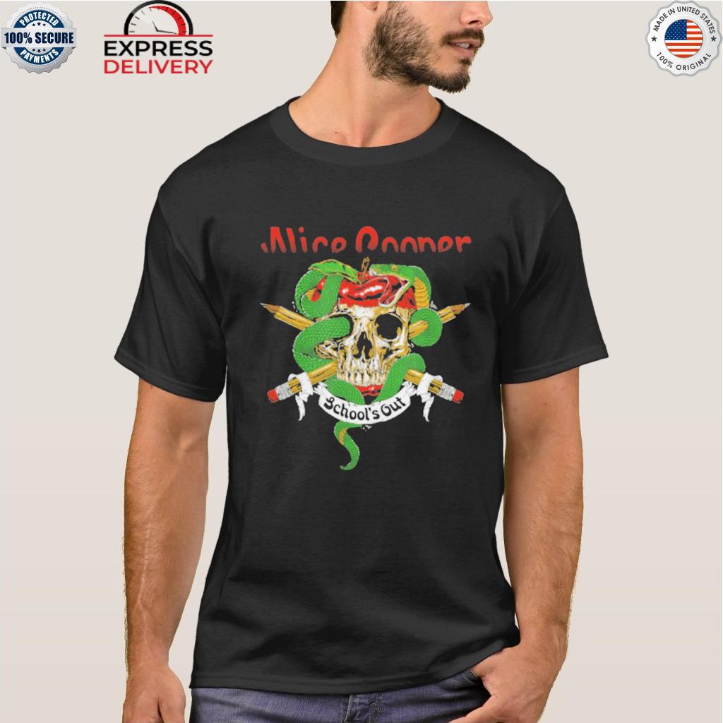 Official alice cooper school's out skull snake shirt