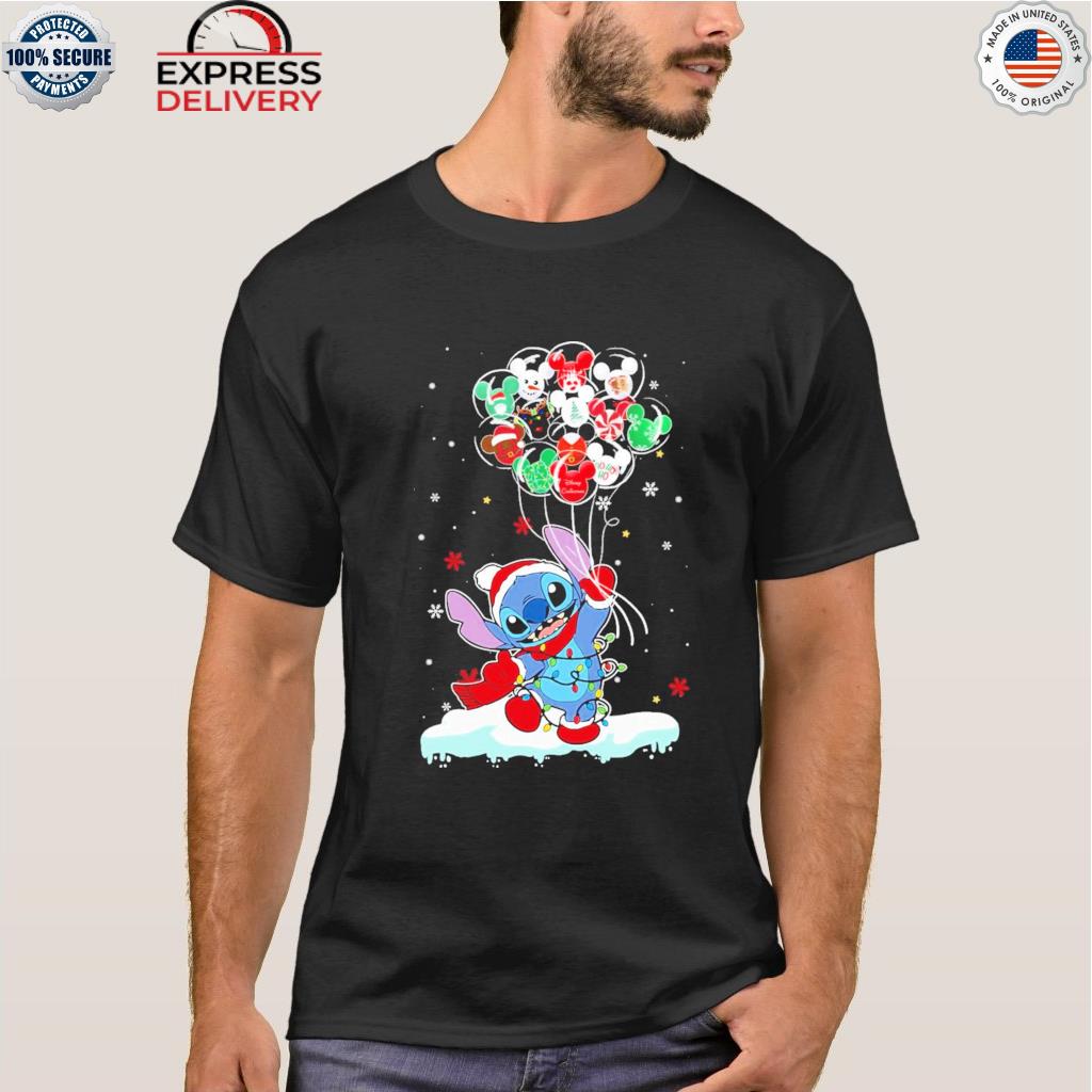 Cute stitch hold balloons Christmas star wars sweater