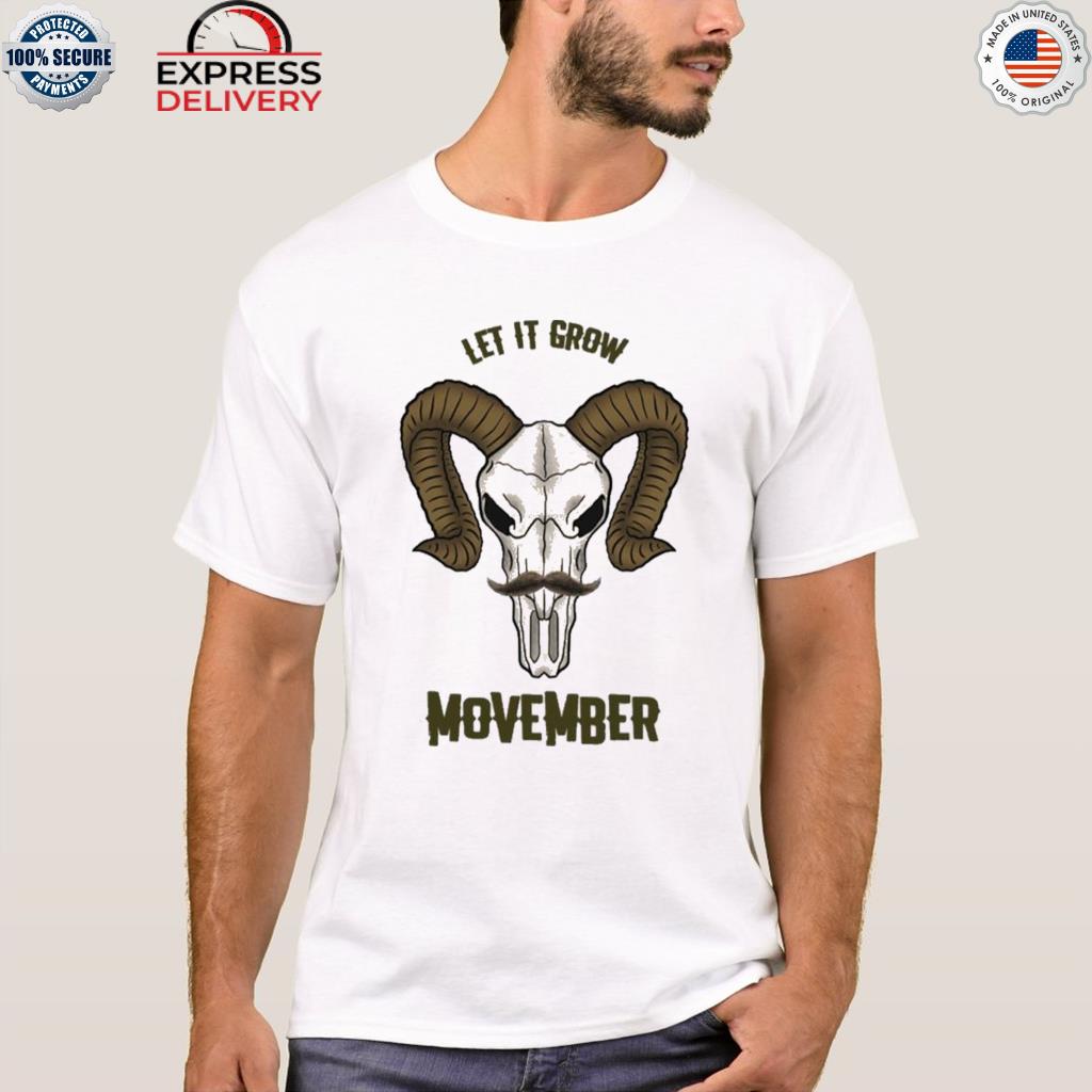 Let it grow movember skull buffalo shirt
