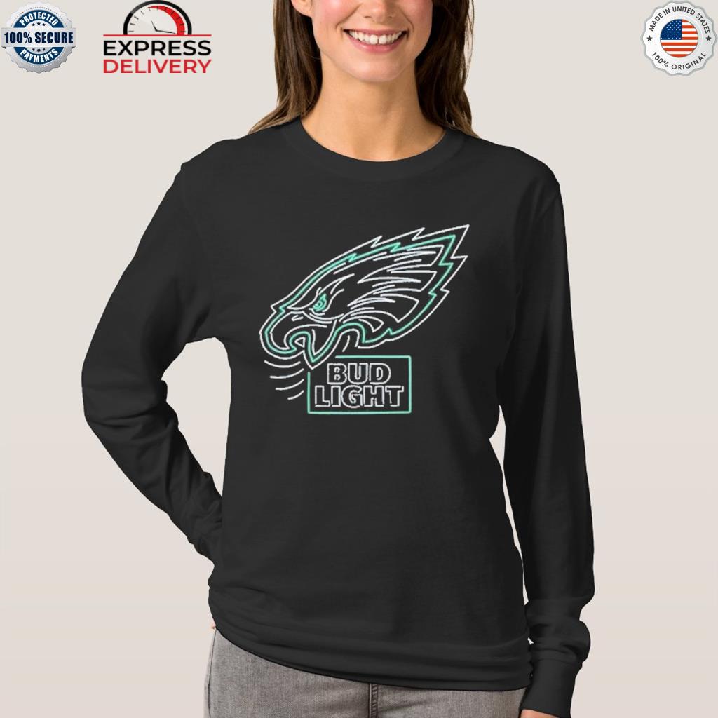 Bud Light Philadelphia Eagles Black Custom T Shirt - Hopped-Up Tees