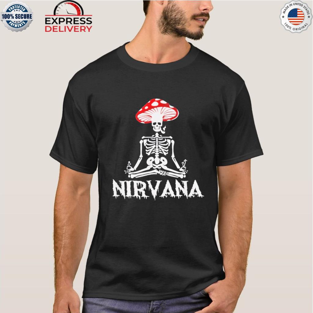 Nirvana mushroom skeleton shirt