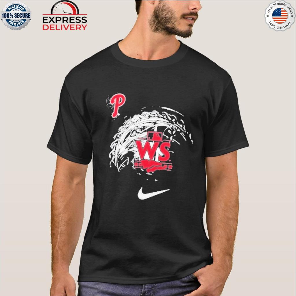 Philadelphia phillies nike 2022 world series logo black shirt