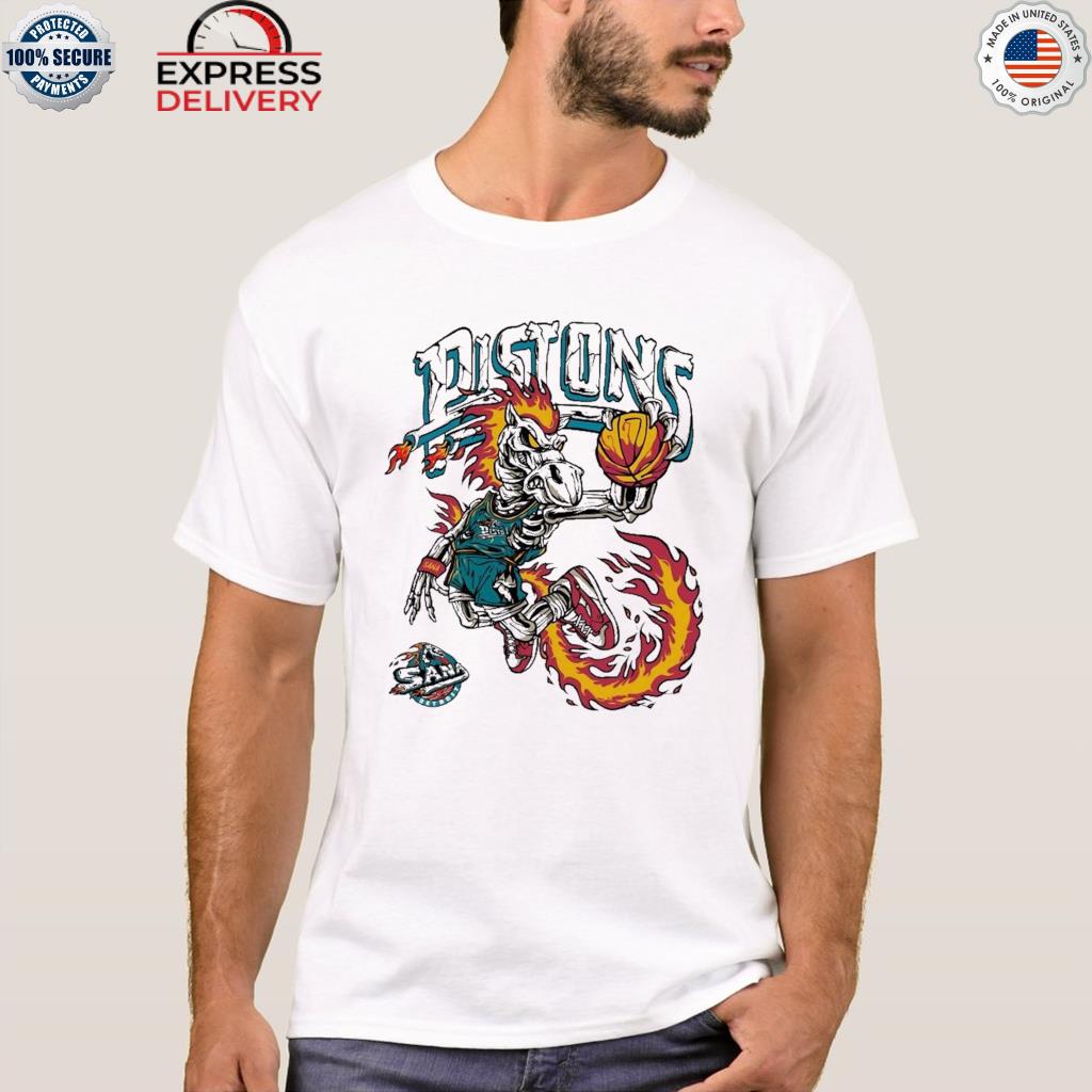Detroit Pistons mascot Fire skeleton horse Sana shirt, hoodie, sweater,  long sleeve and tank top