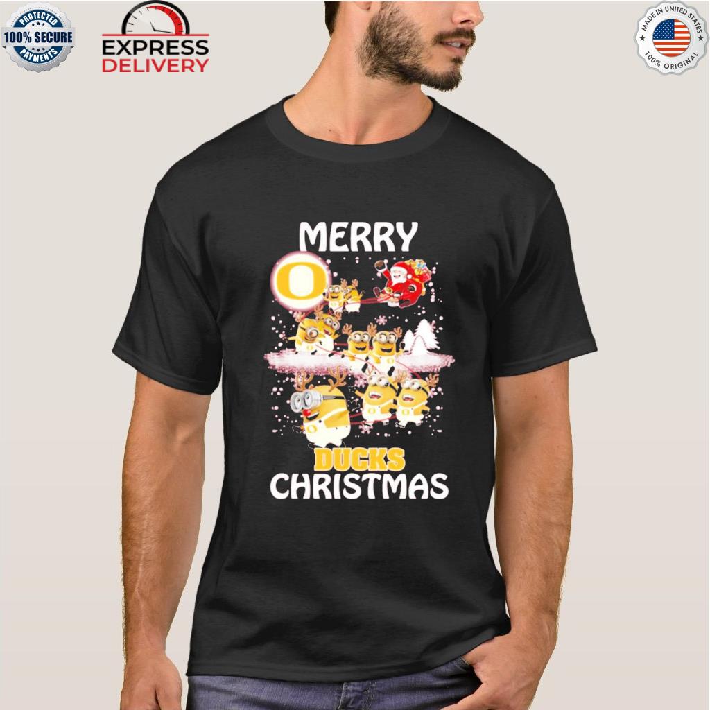 Ugly Christmas minions santa claus merry Christmas oregon ducks sweater