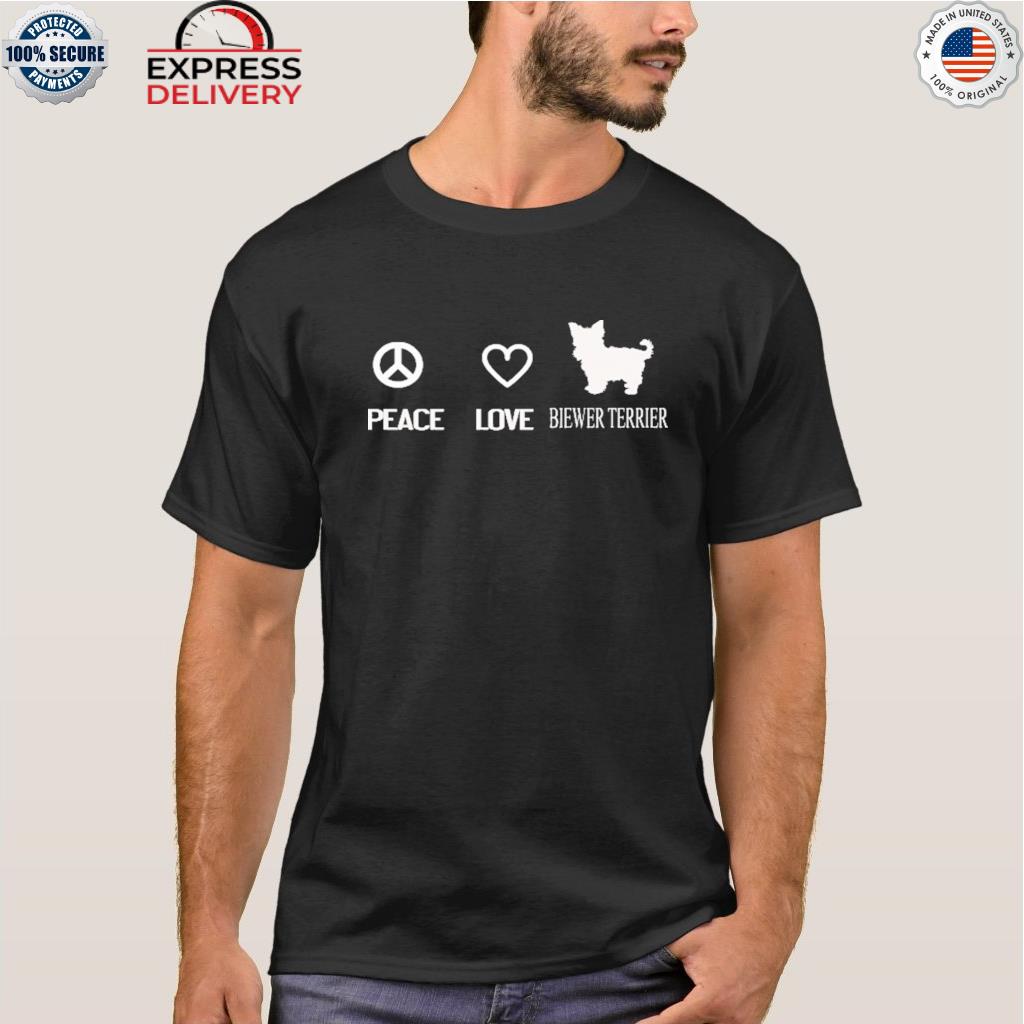 Biewer terrier peace love heart dog shirt