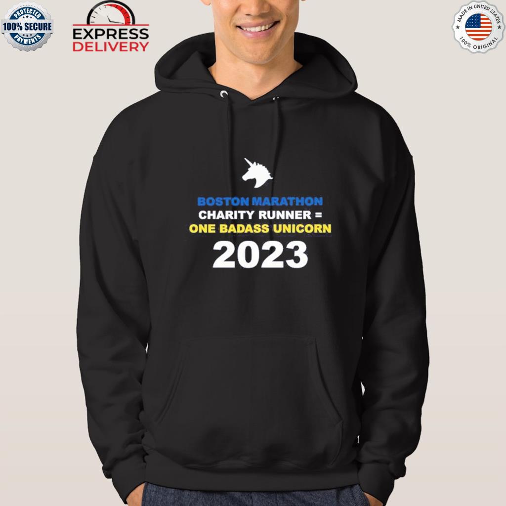 Boston marathon charity runner one badass unicorn 2023 shirt