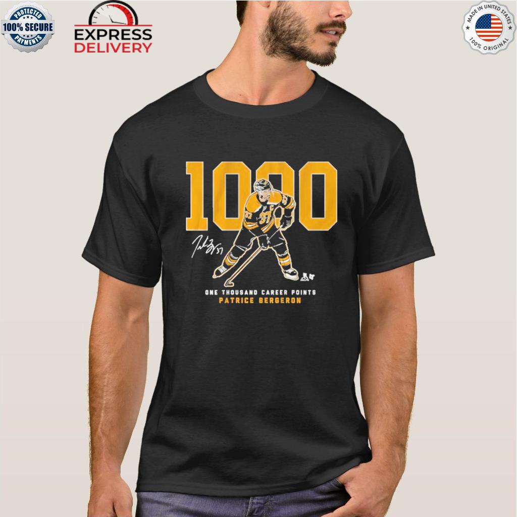 One thousand career points patrice bergeron 1000 points signature shirt