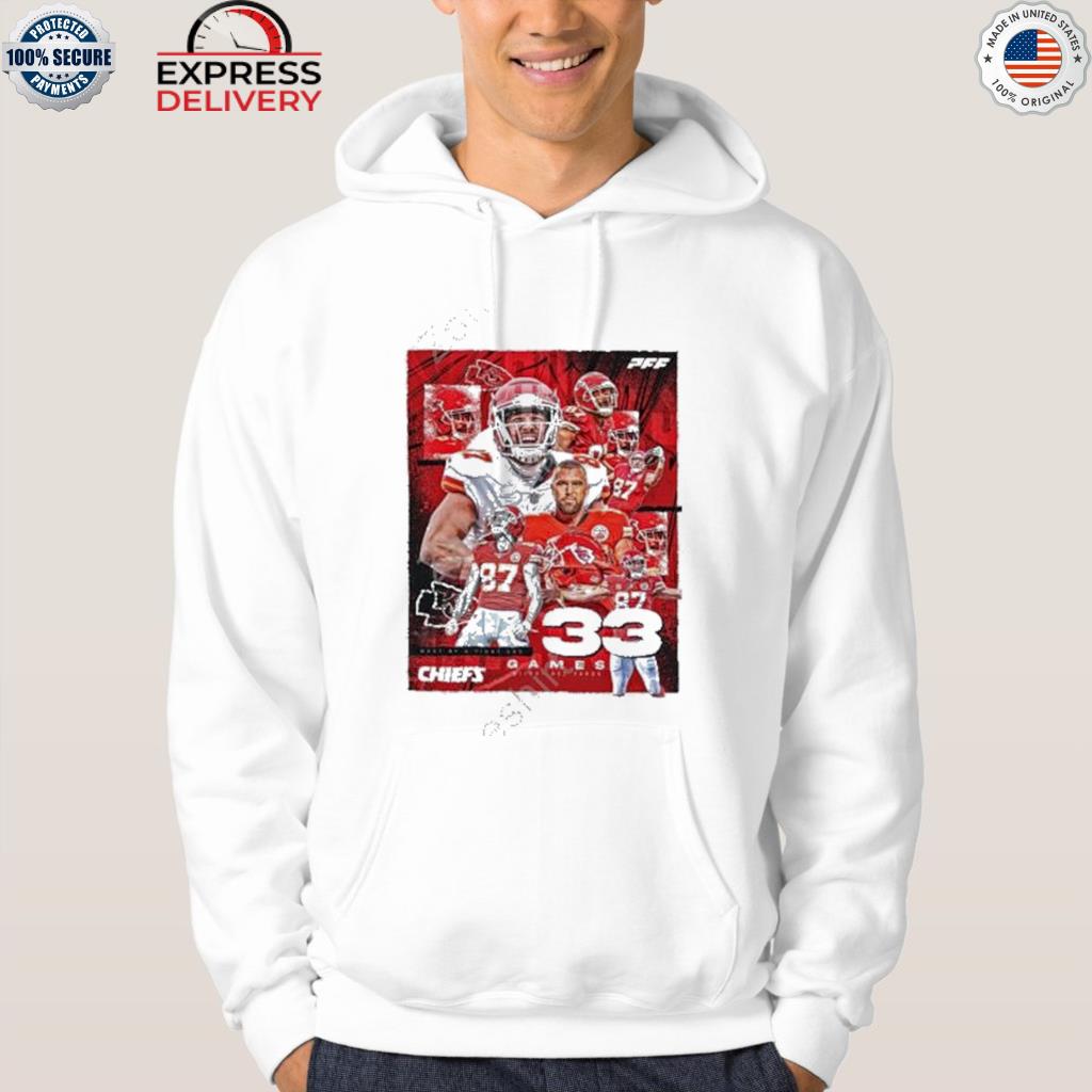 Travis kelce most by tight end Chiefs 33 games shirt