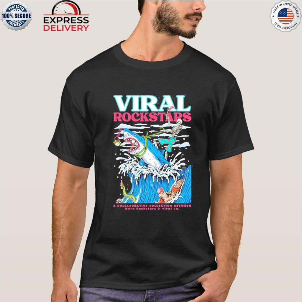 Viral rockstars shark skeleton shirt