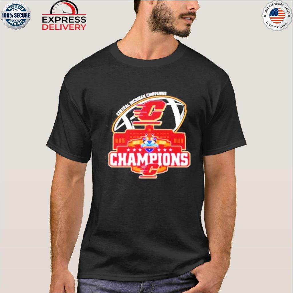 Central michigan chippewas logo dukes bowl city 2022 champions shirt
