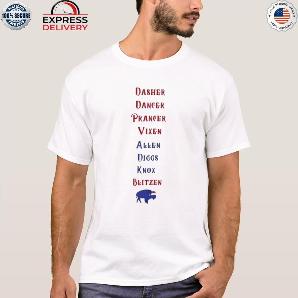 Dasher dancer prancer vixen allen diggs knox blitzen buffalo bills 2022  shirt, hoodie, sweater, long sleeve and tank top