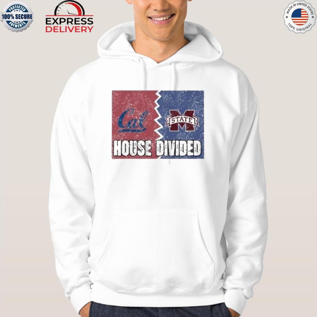 Distressed California mississippi state sport team house divided shirt
