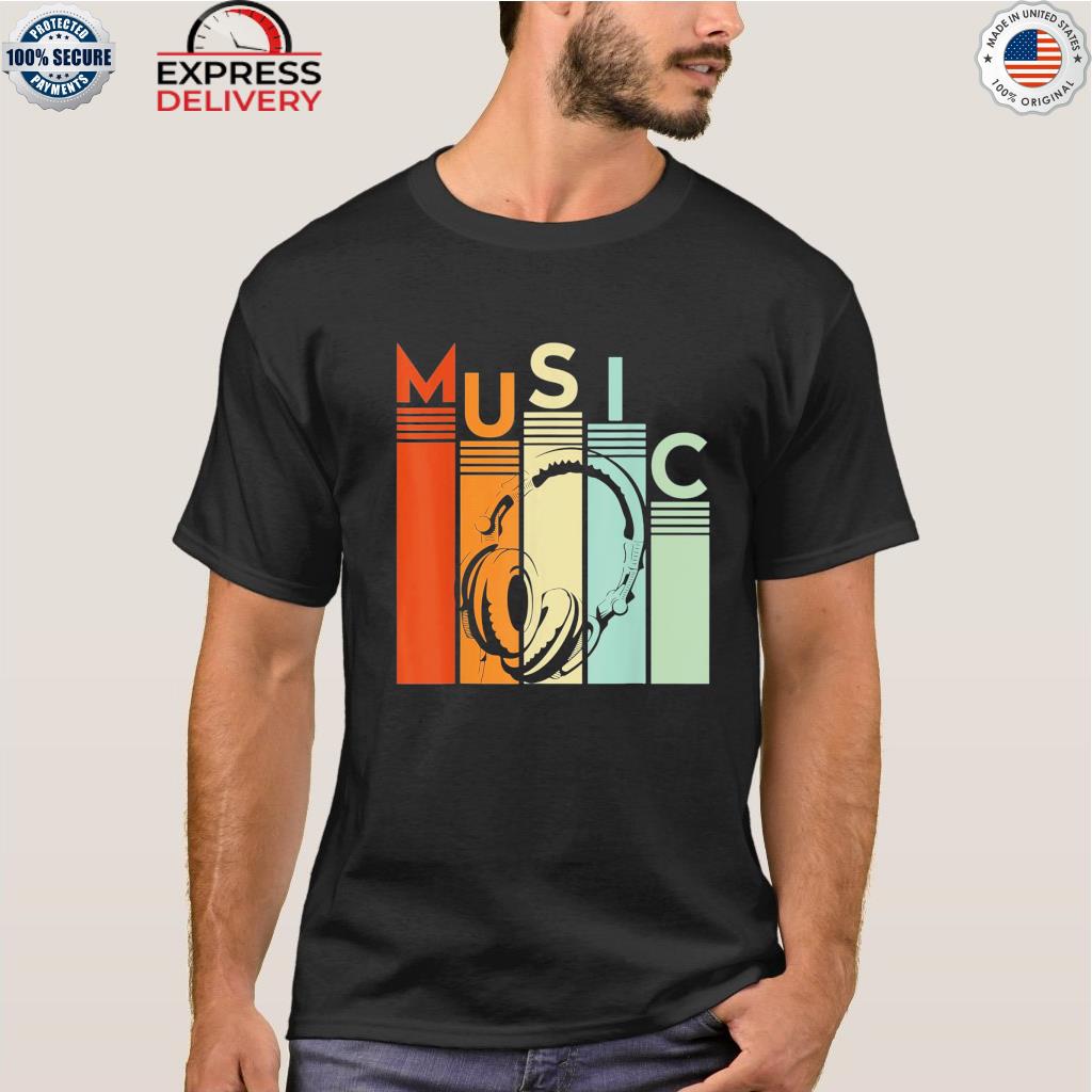 Electronic Music Lover DJ Vintage Retro Headphones Tee Shirt