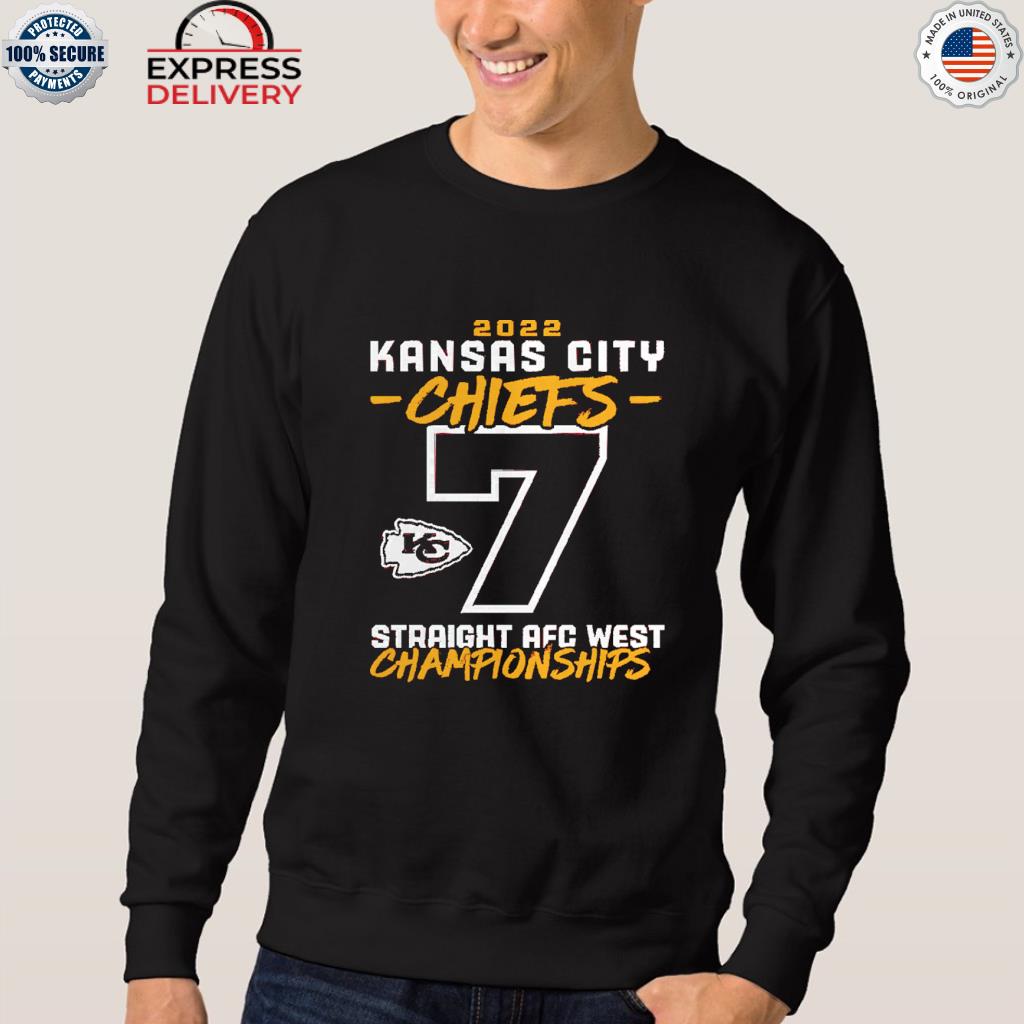 2022 Kansas City Chiefs number 7 straight AFC west champions shirt, hoodie,  sweater, long sleeve and tank top