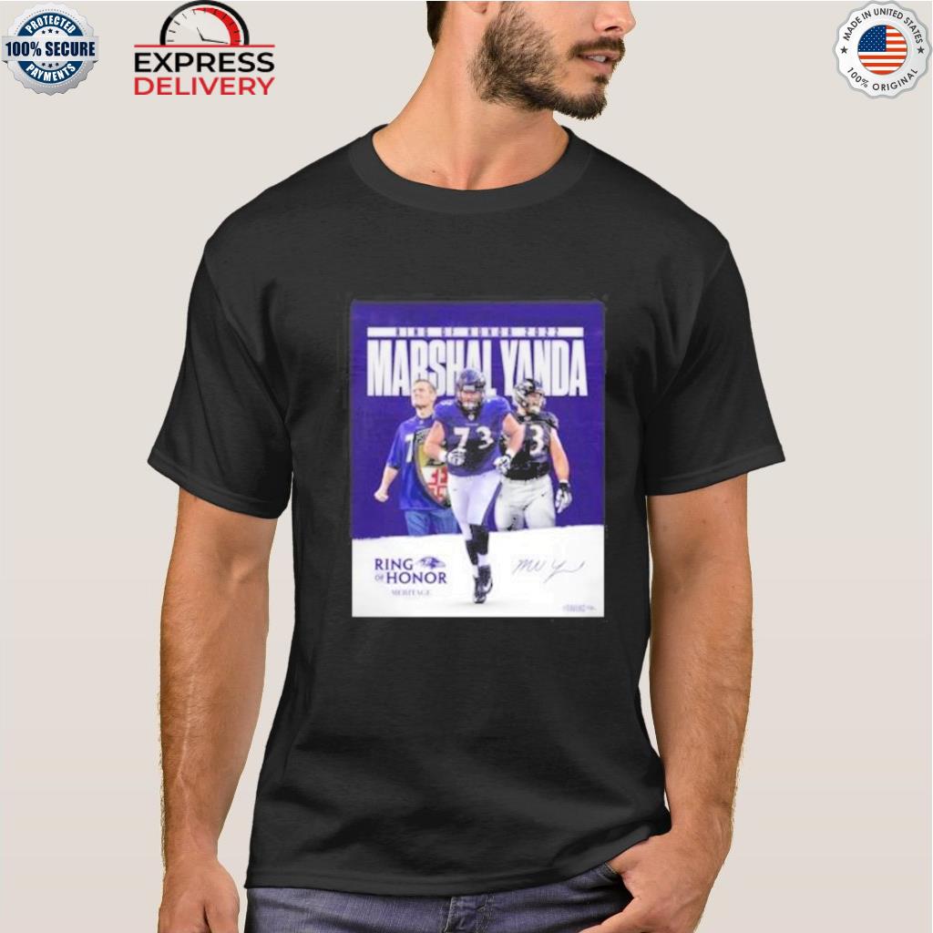 Marshal yanda baltimore ravens ring of honor 2022 signature shirt