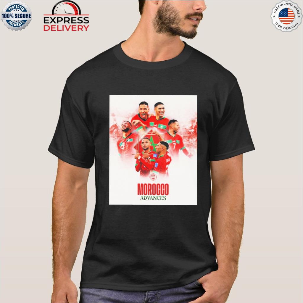 Morocco is moving on to the semifinals for the first time in history world cup qatar 2022 shirt