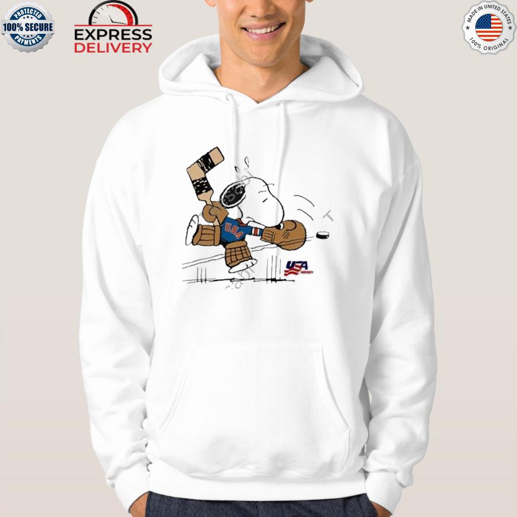 Nola streaker sport x Peanuts usa hockey snoopy goalie shirt