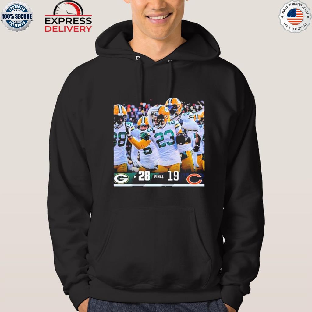 Original green bay packers 28 19 chicago bears nfl 2022 gameday matchup  final score shirt, hoodie, sweater, long sleeve and tank top