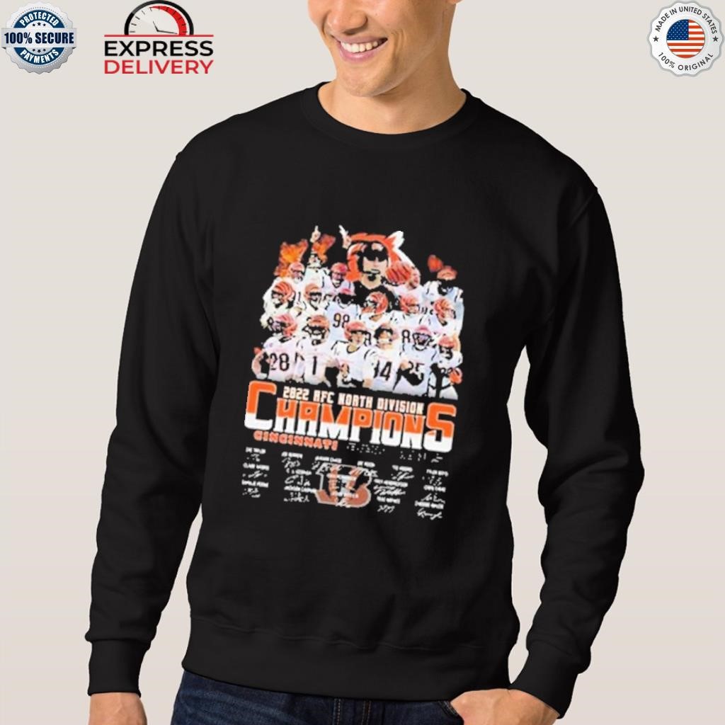 Cincinnati Bengals 2021 2022 AFC North Division Champions signatures  T-shirt, hoodie, sweater, long sleeve and tank top