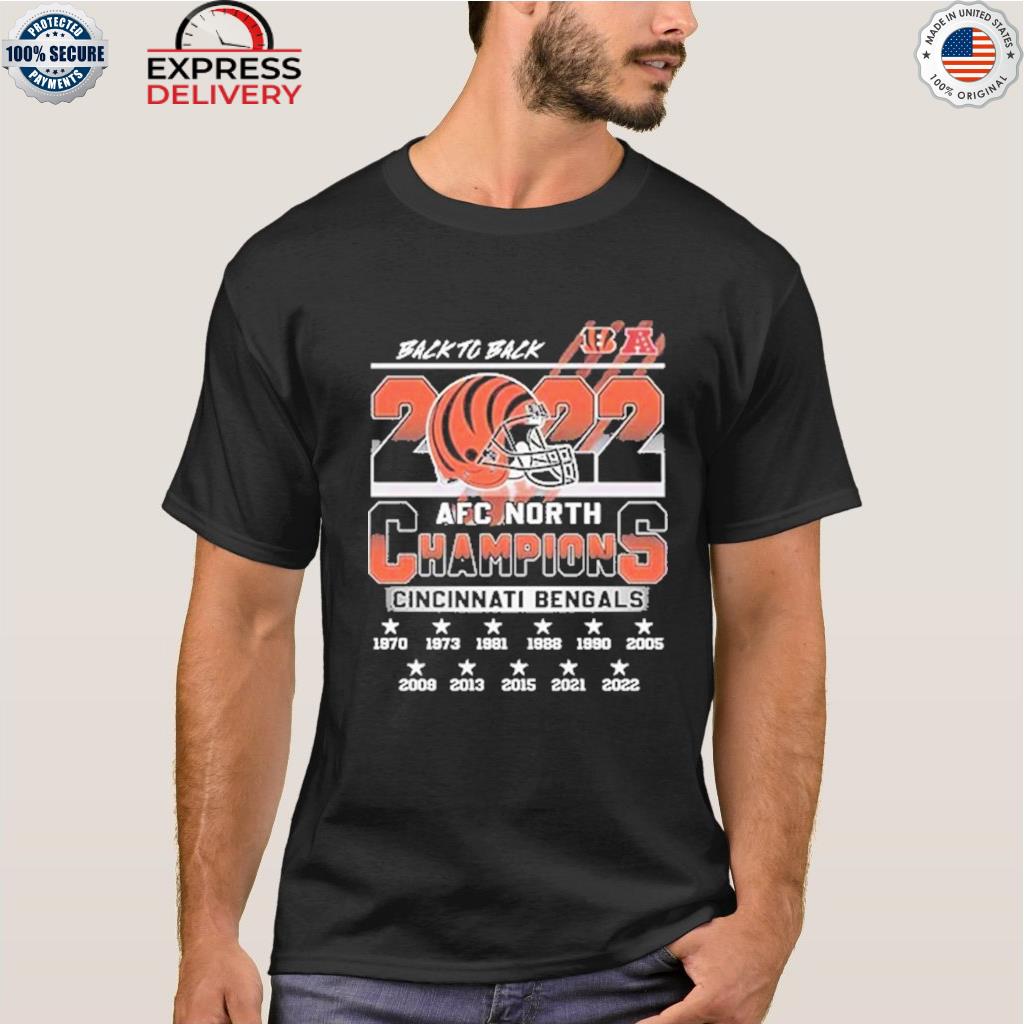 Official Cincinnati Bengals AFC North back 2 back champions 2021 2022 shirt,  hoodie, sweater, long sleeve and tank top