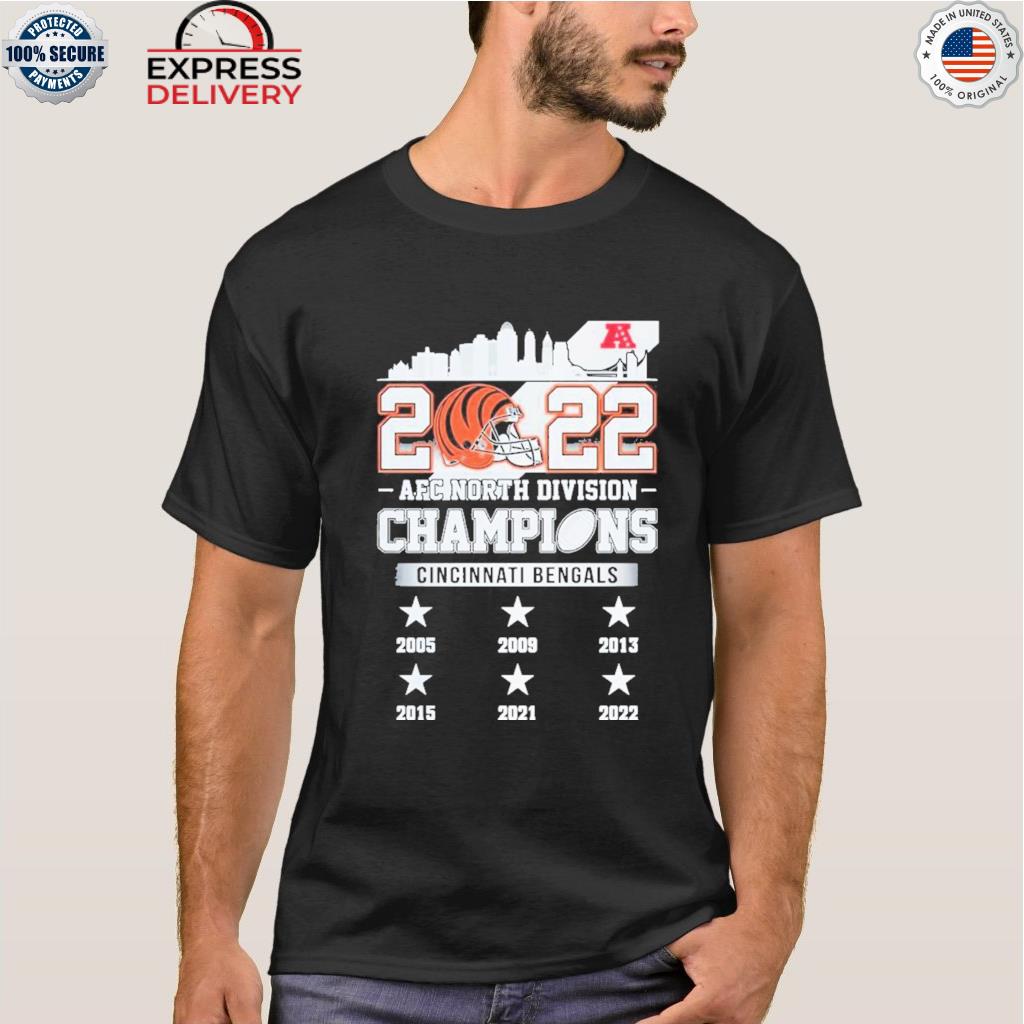 Cincinnati bengals 2022 afc north division champions city skyline shirt,  hoodie, sweater, long sleeve and tank top