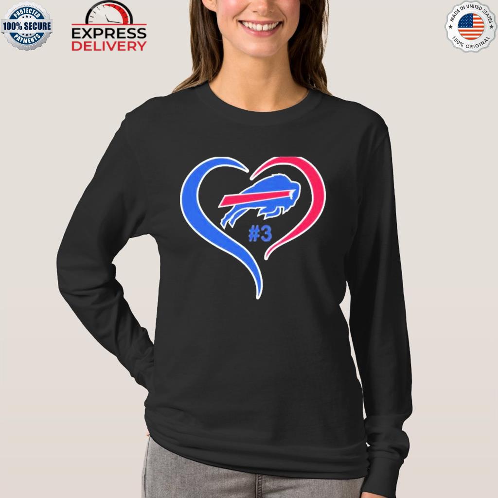 Buffalo bills love for 3 damar hamlin shirt, hoodie, longsleeve