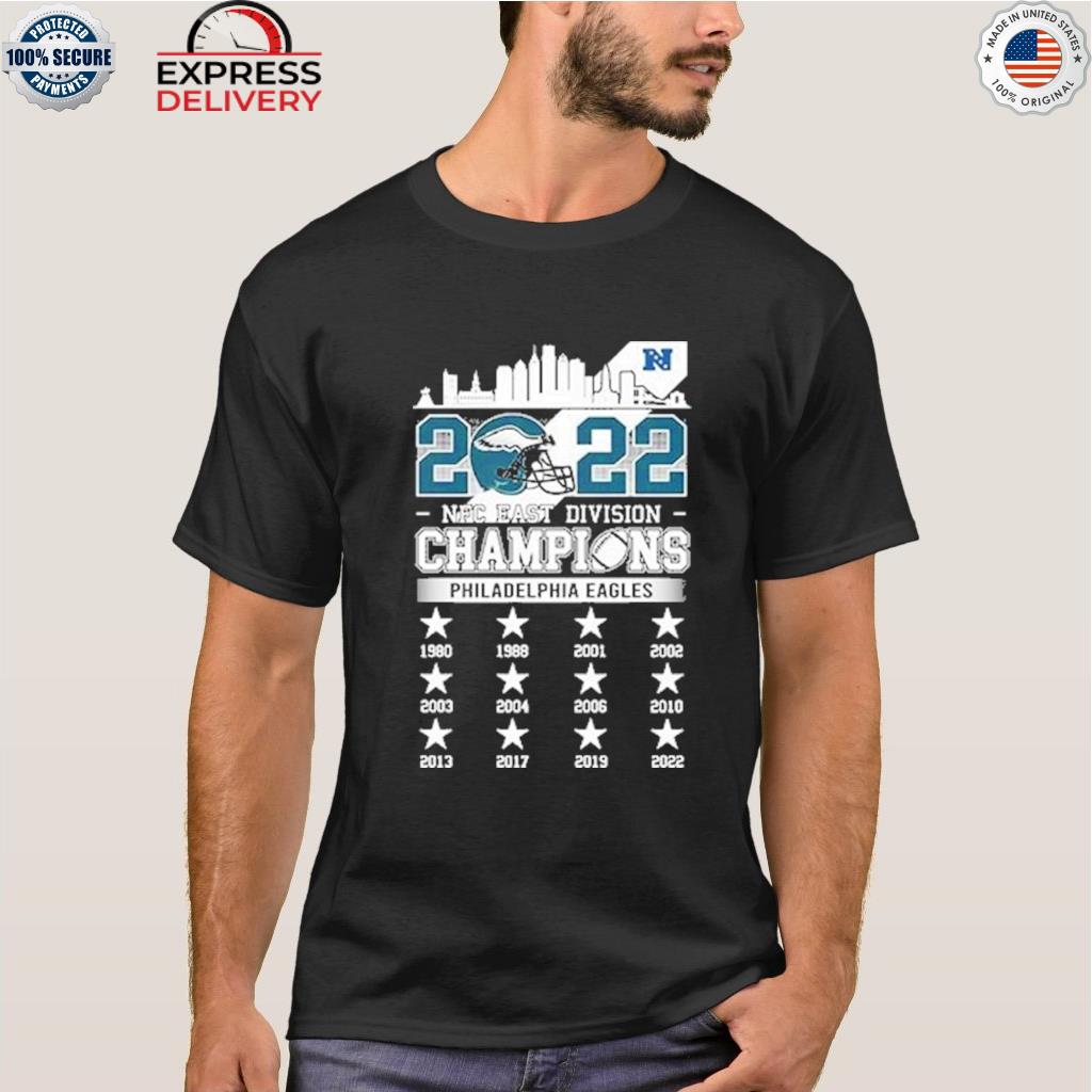 Philadelphia Eagles 2022 Nfc East Division Champions Skyline 1980 2022 T- Shirt - Kaiteez