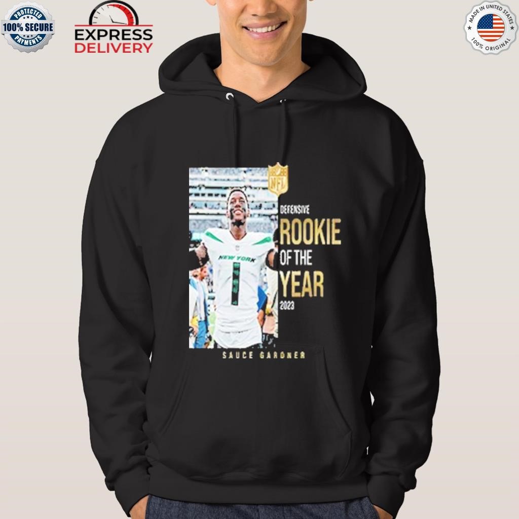 Defensive rookie of the year is sauce gardner shirt, hoodie, sweater, long  sleeve and tank top