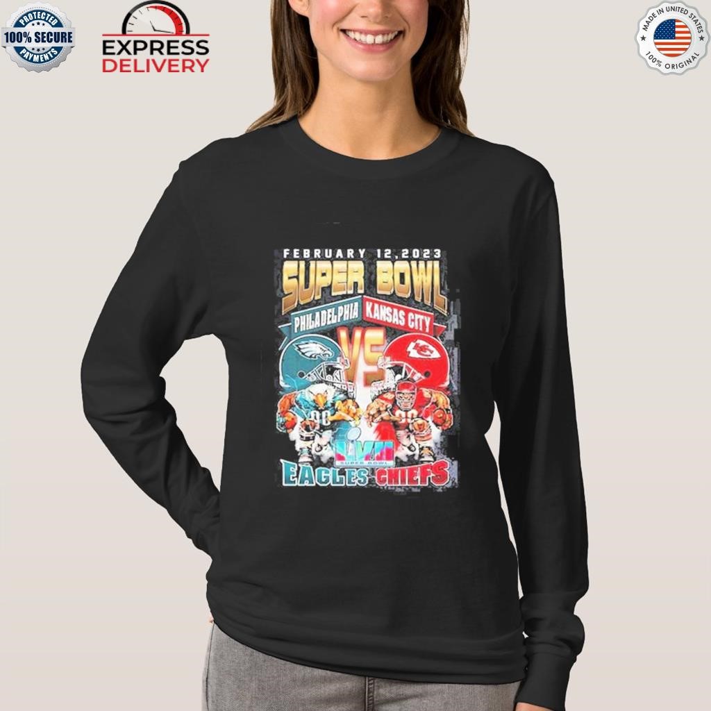 February 12 2023 super bowl Kansas City Chiefs vs Philadelphia eagles shirt,  hoodie, sweater and long sleeve