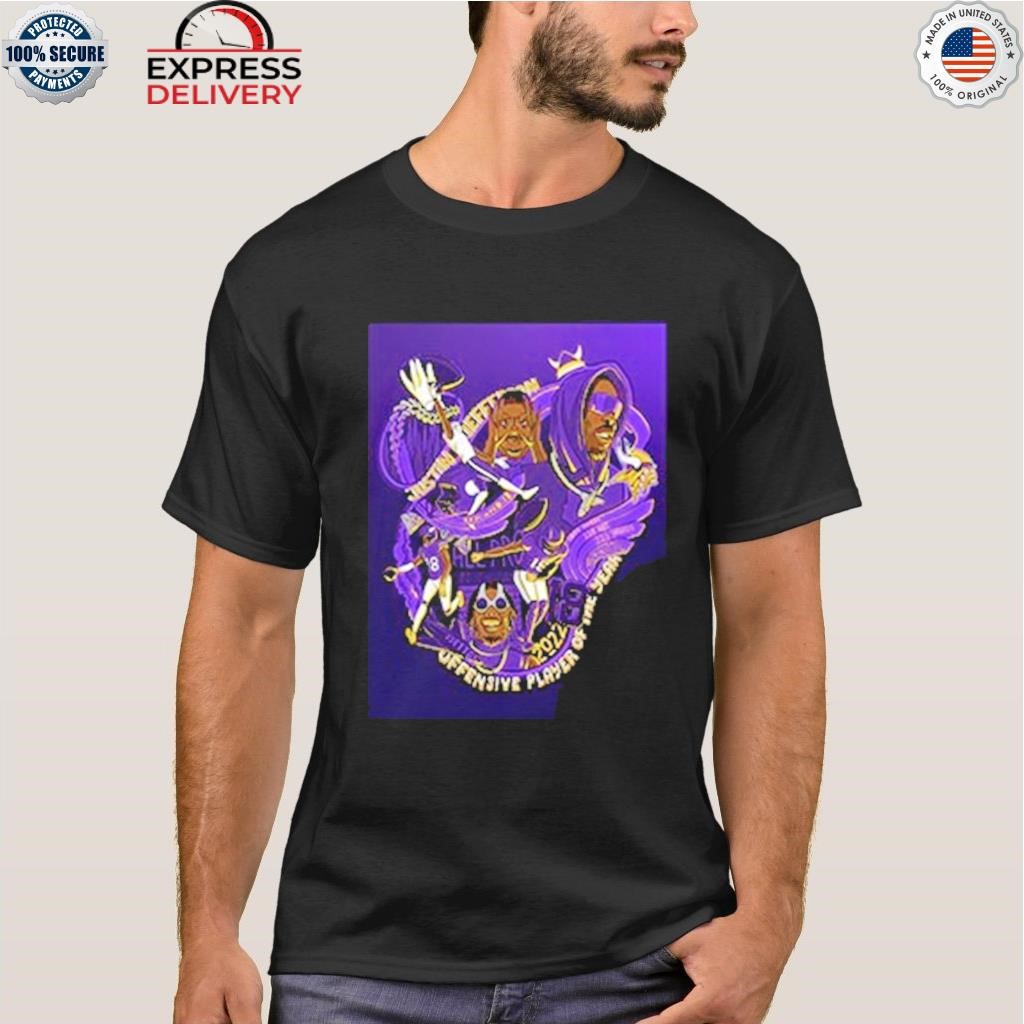 Youth Justin Jefferson Heathered Gray Minnesota Vikings Pixel Player 2.0  T-Shirt