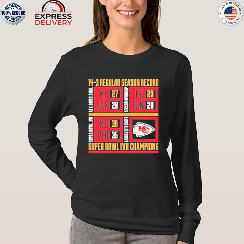 Kansas City Chiefs 14-3 Regular Season Record Super Bowl Lvii Champions  Shirt