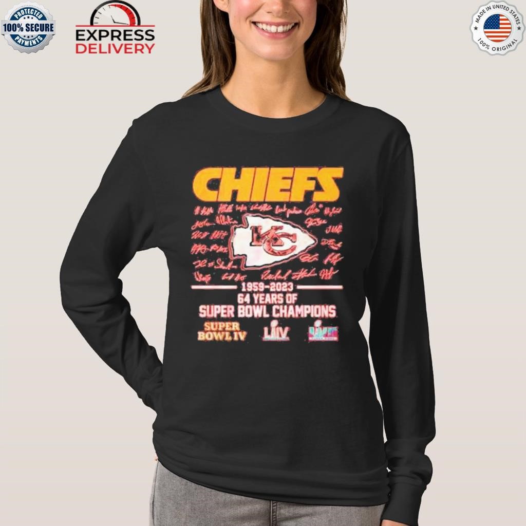 Kansas City Chiefs 64 Years Of Super Bowl Champions IV Shirt - Jolly Family  Gifts