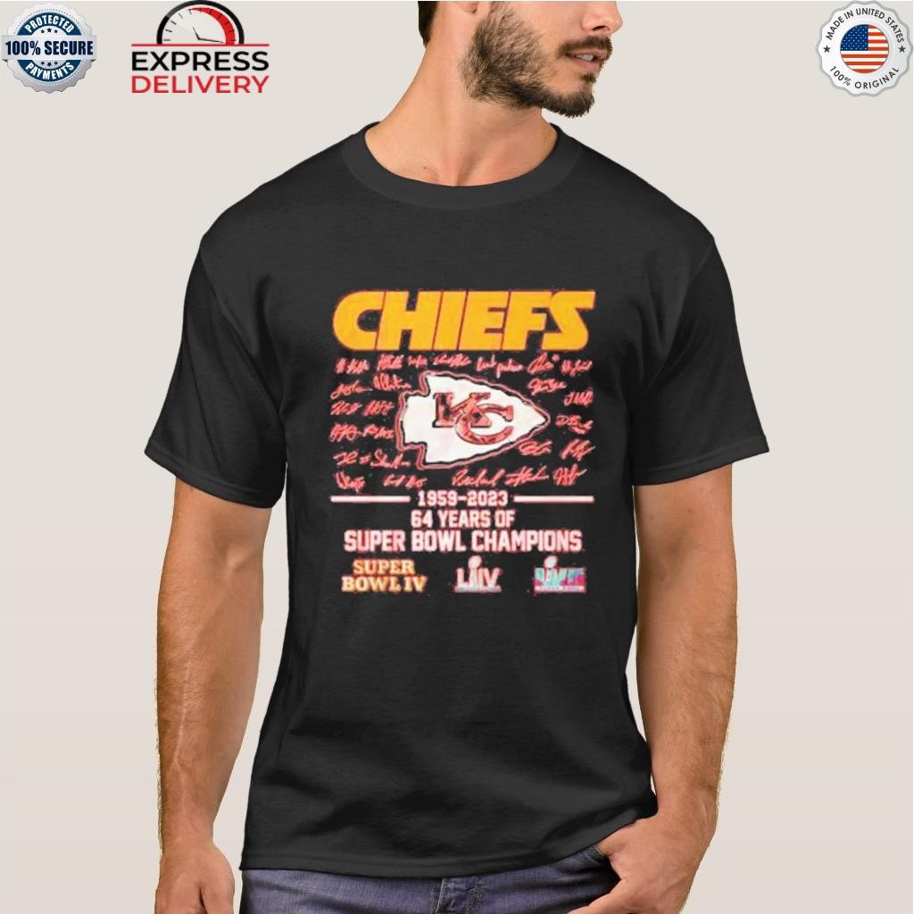 Kansas City Chiefs 64 Years Of Super Bowl Champions IV Shirt - Jolly Family  Gifts