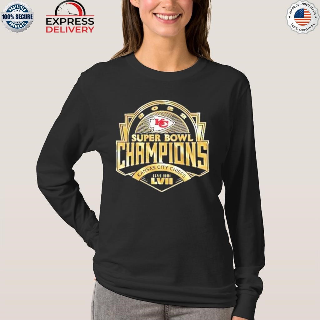 Kansas city Chiefs majestic threads super bowl lvii champions luxe foil  tri-blend shirt, hoodie, sweater, long sleeve and tank top