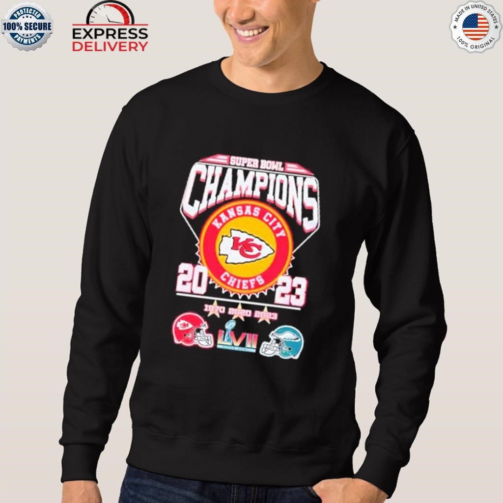 Kansas city chiefs 3x super bowl 1970 2020 2023 logo shirt