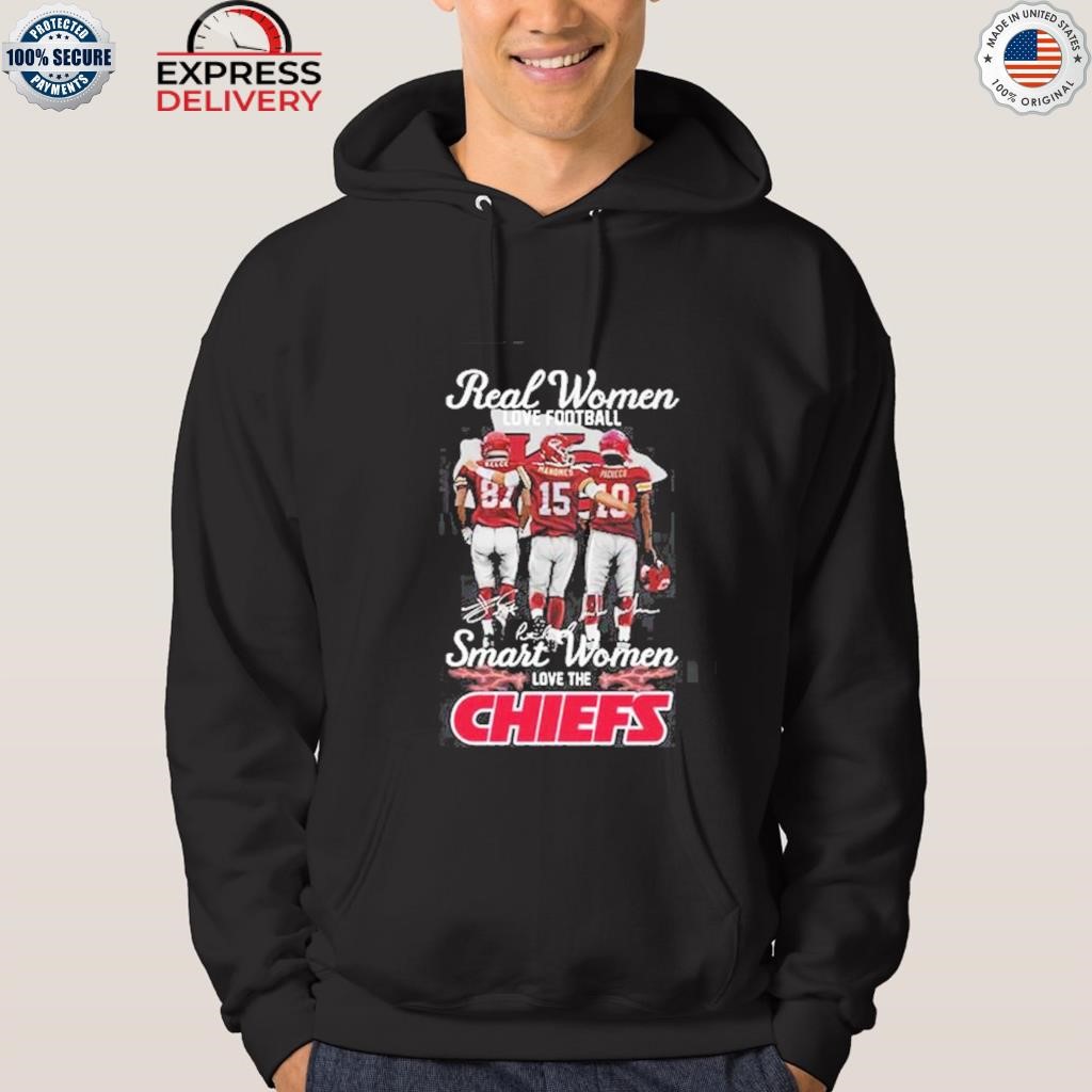 Travis Kelce and Patrick Mahomes Real Women Love Football Smart Women Love  The Chiefs shirt, hoodie, sweater, long sleeve and tank top