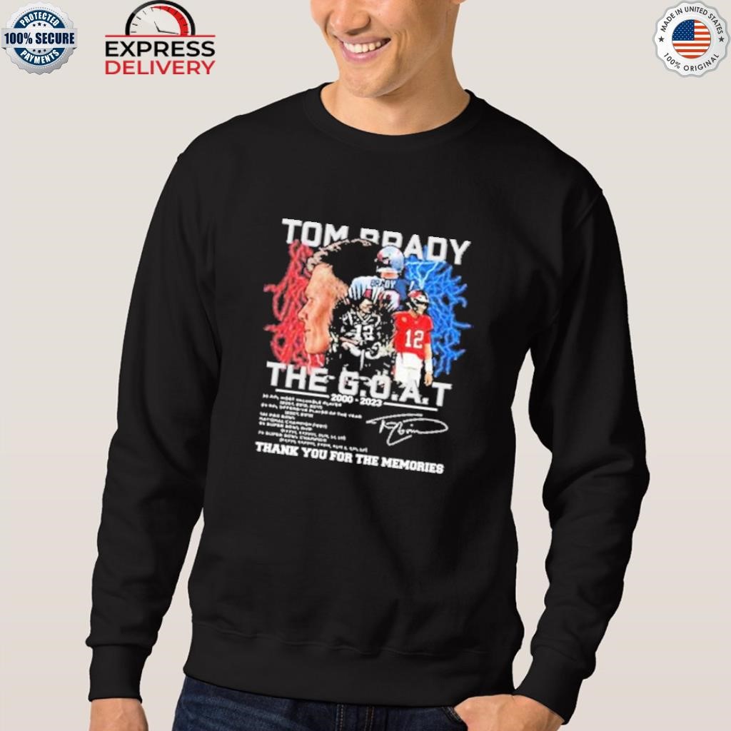 Tom brady 2000 2023 thank you for the memories signature shirt