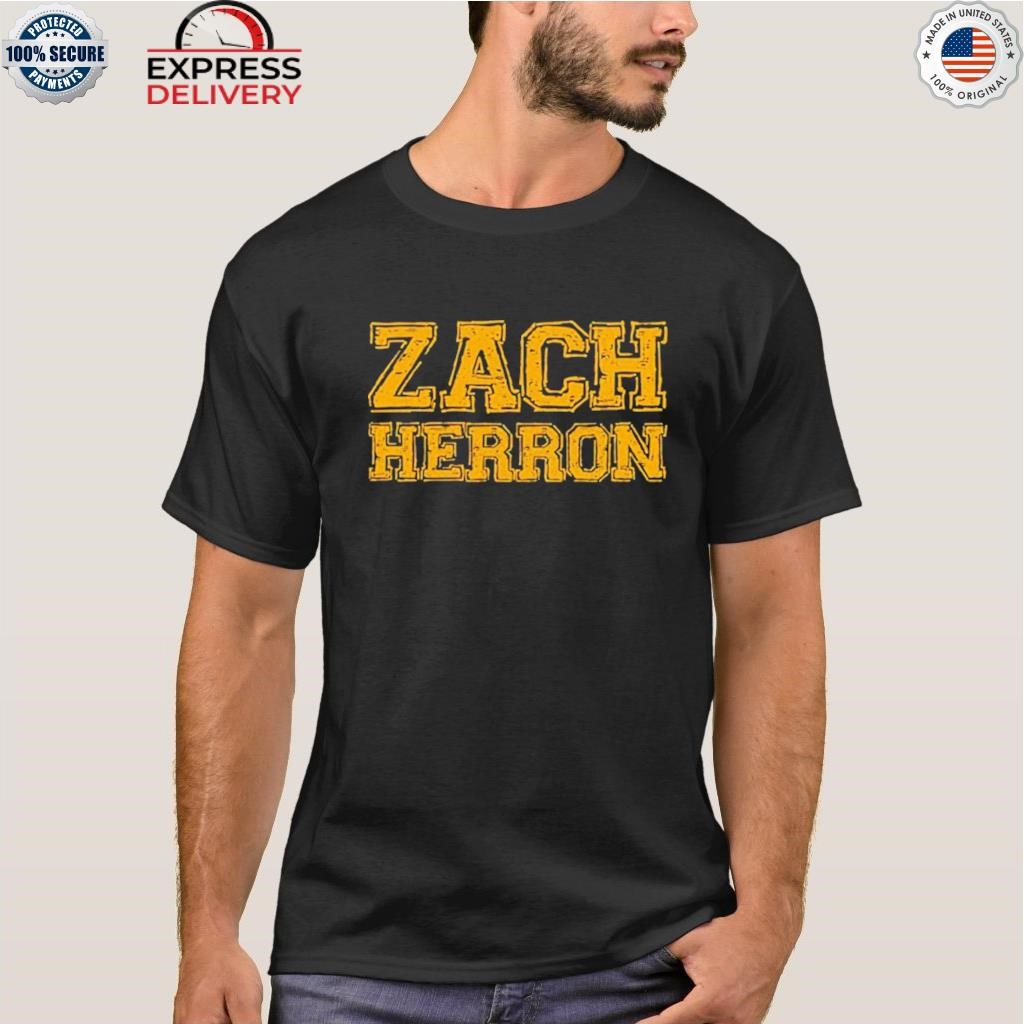 Zach herron yellow typography shirt