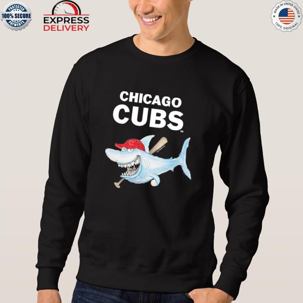 Toddler Chicago Cubs Tiny Turnip Black Shark T-Shirt