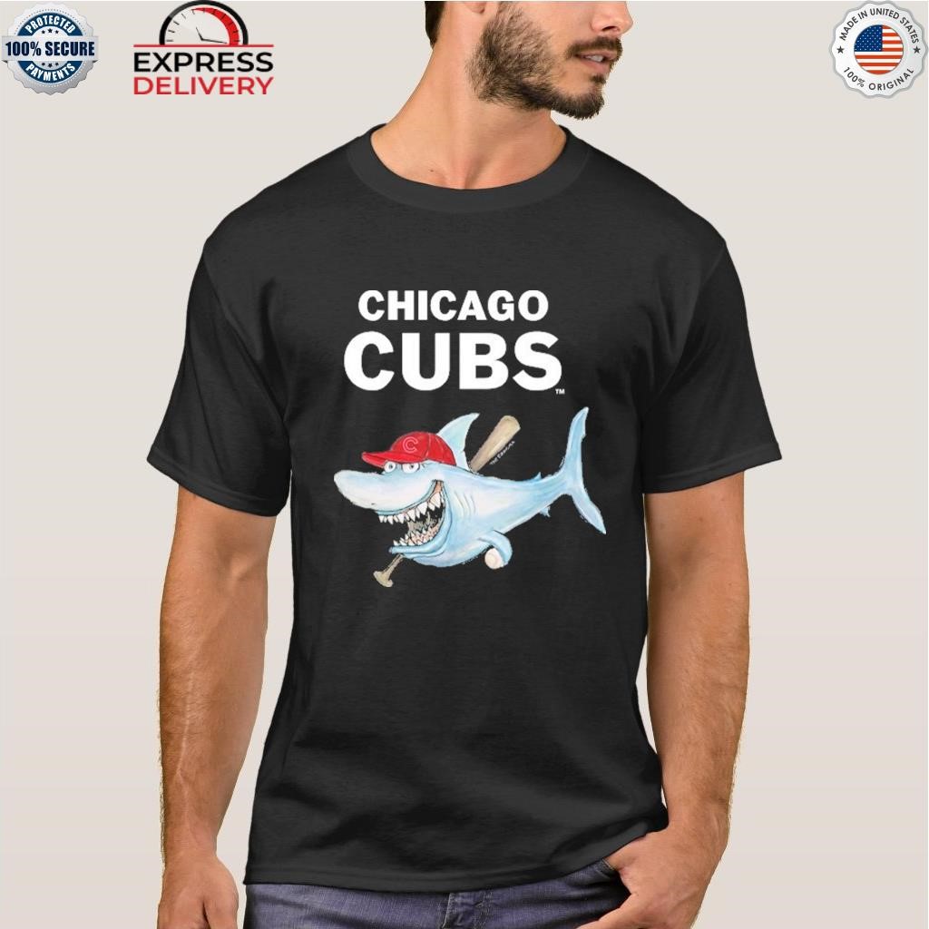 Infant Tiny Turnip Black Chicago Cubs Shark T-Shirt