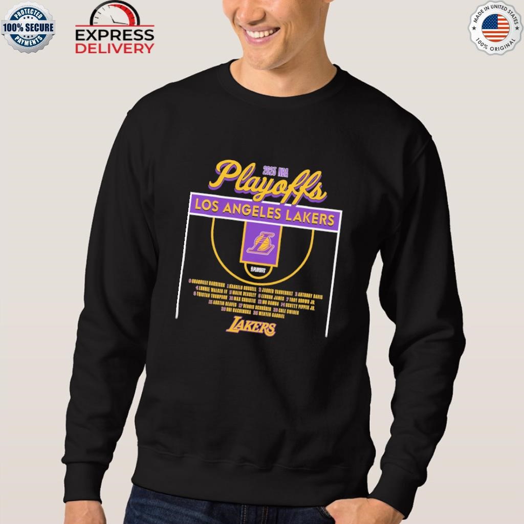 Los Angeles Lakers Stadium Essentials Unisex 2023 Nba Playoffs Roster Shirt