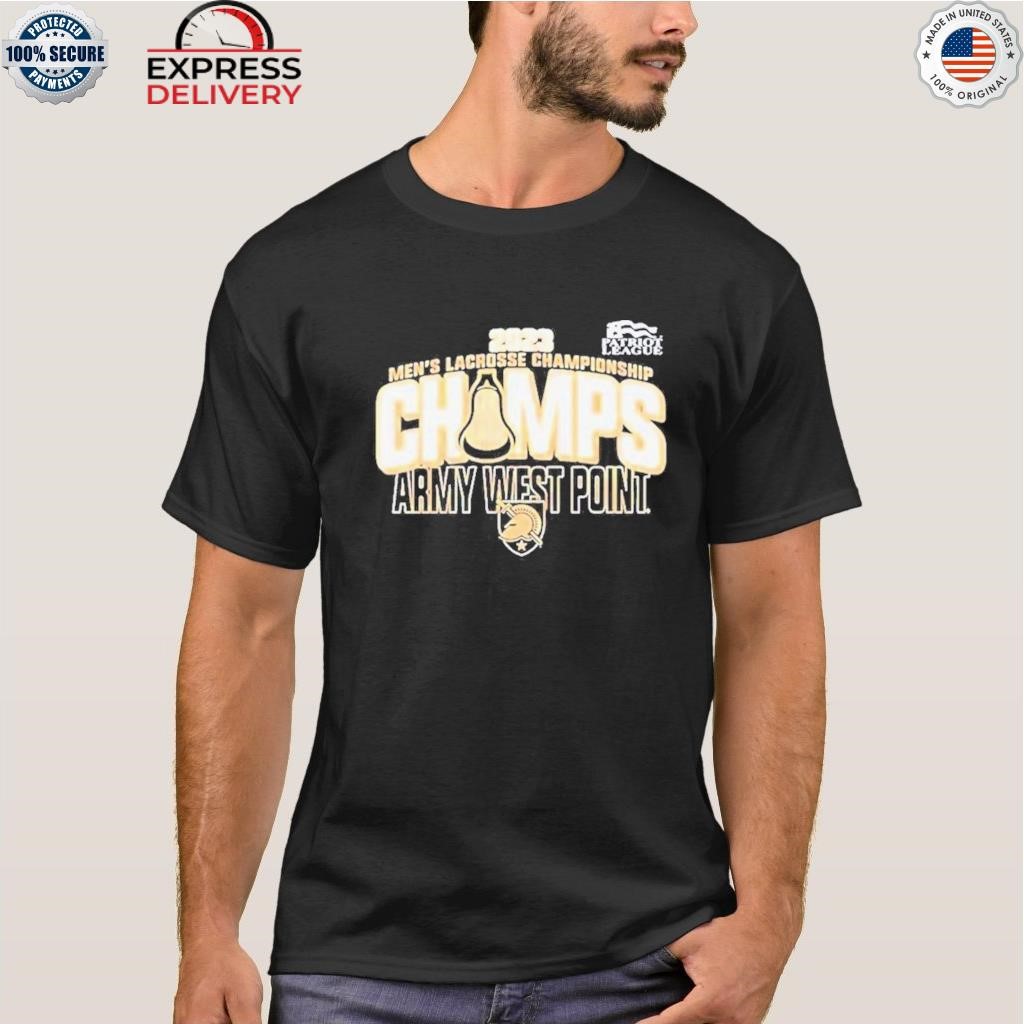 Army west point 2023 patriot league men's lacrosse tournament champions shirt