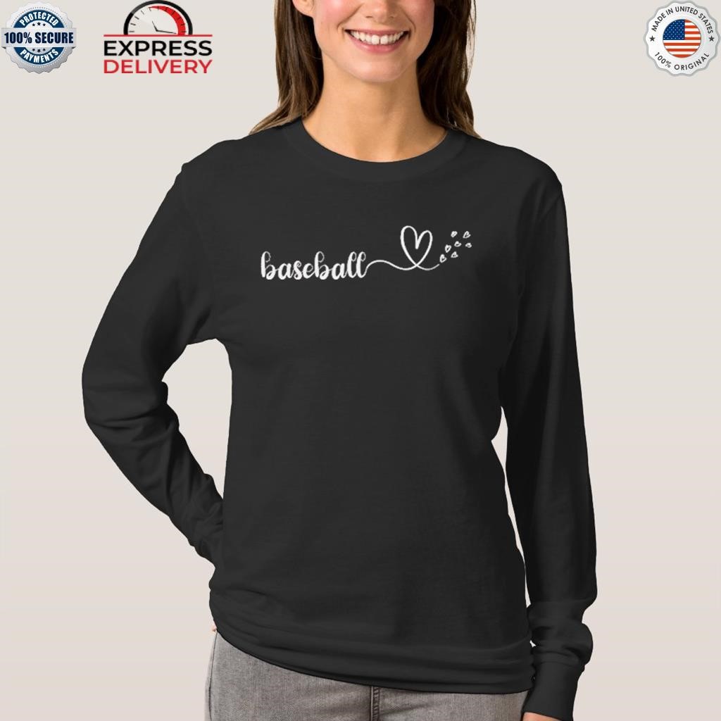 Baseball Heart Script Tshirt Baseball Mom Shirt Baseball Lover