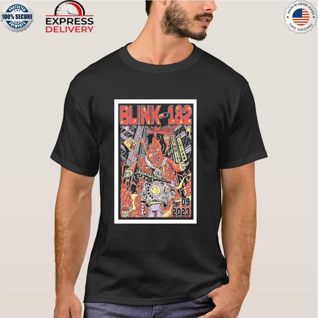 Blink 182 little caesars arena detroit mI may 9 2023 poster shirt