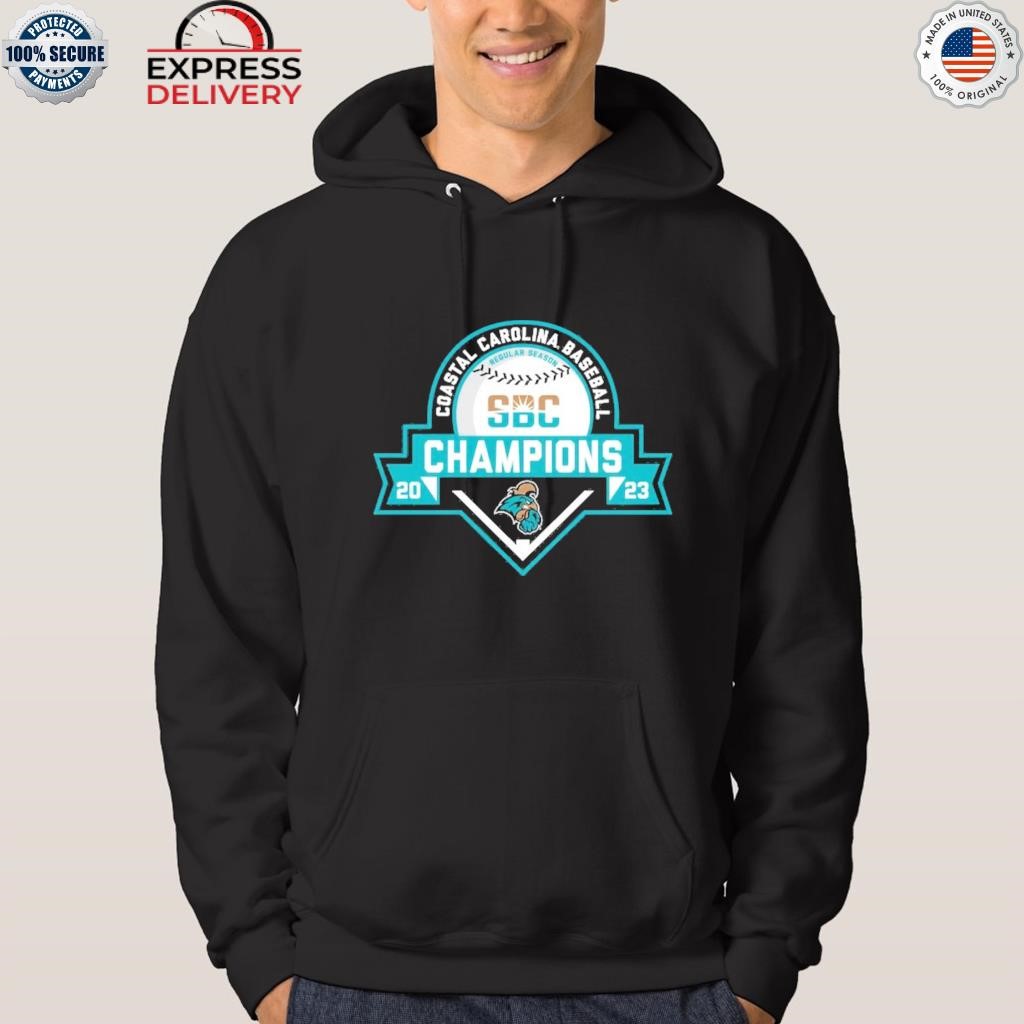 Coastal carolina chanticleers blue 84 2023 sun belt baseball regular season champions shirt hoodie.jpg