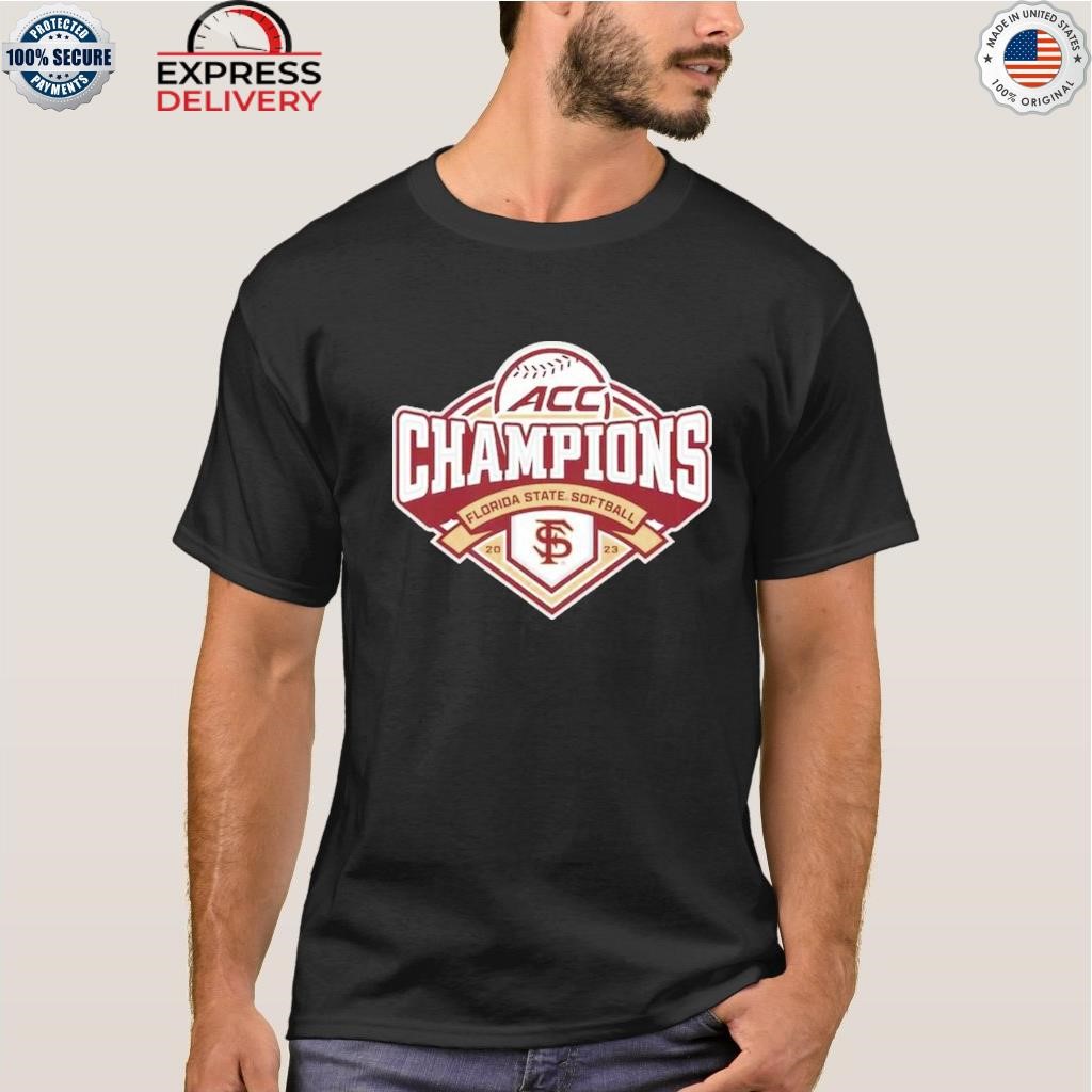 Florida state seminoles blue 84 2023 ncaa acc softball conference tournament champions locker room shirt