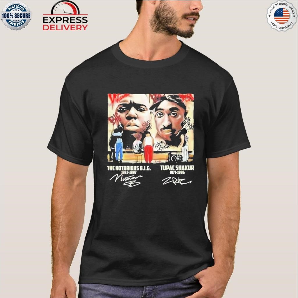 Legend are never forgotten the notorious b.i.g 1972 1997 and tupac shakur 1971 1996 signature shirt