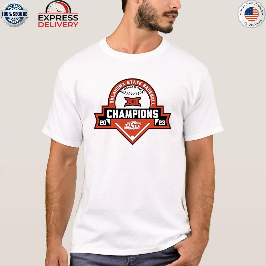 Orange Oklahoma state Cowboys 2023 big 12 baseball regular season champions shirt